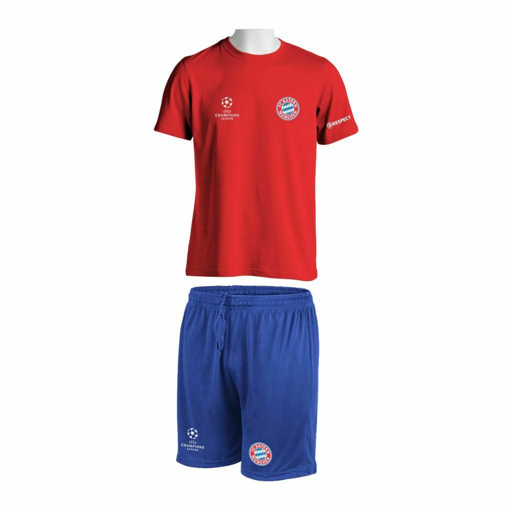 Trening Komplet Bayern Munchen v2 Trening Komplet Bayern Munchen je oprema za trening koji se sastoji od majice i šorca sa štampom grbova.