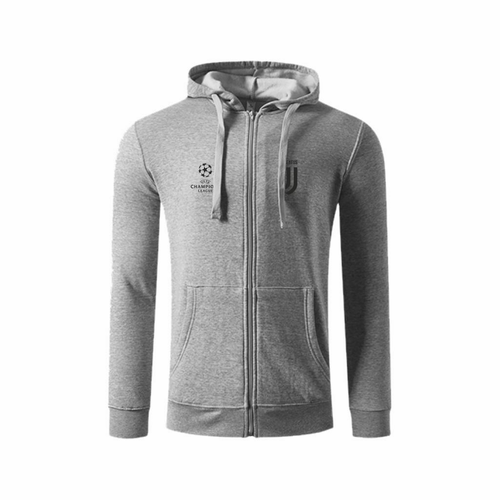 Juventus Zip Duks Sa Kapuljačom (Svetlo Sivi) Juventus Zip Duks Sa Kapuljačom U Svetlo Sivoj Boji