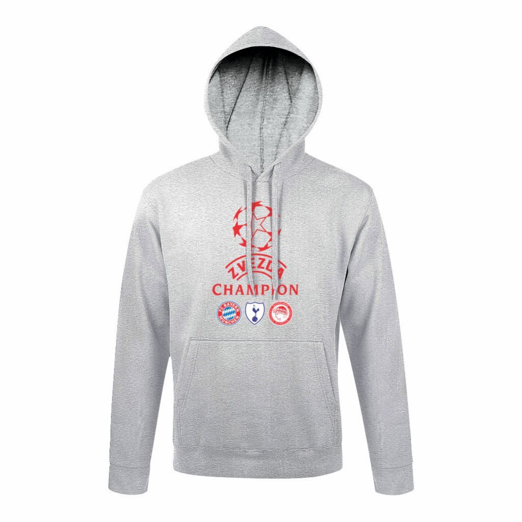 Zvezda Champion 2019/20 Duks Sa Kapuljačom (svetlo siva)