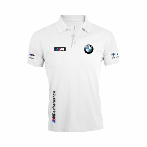 BMW M Power Polo Majica Bele Boje Pogled Napred