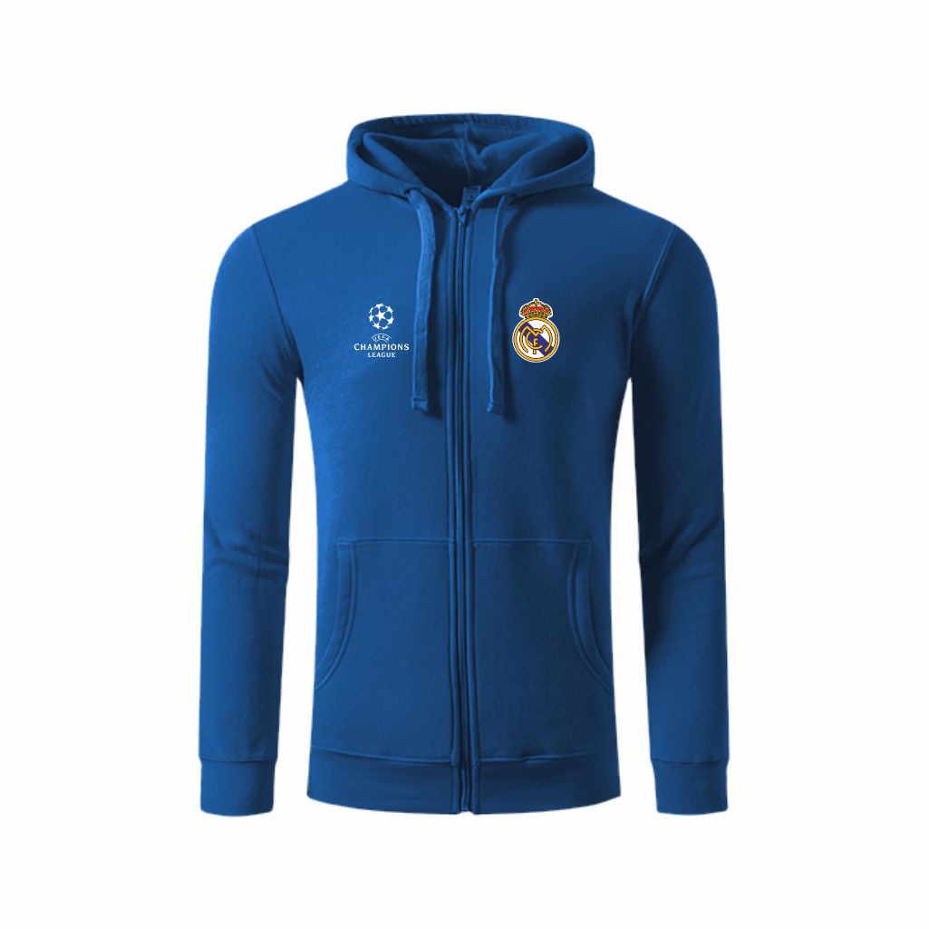 Real Madrid Zip Duks Sa Kapuljačom (Plavi) Real Madrid Zip Duks Sa Kapuljačom U Plavoj Boji