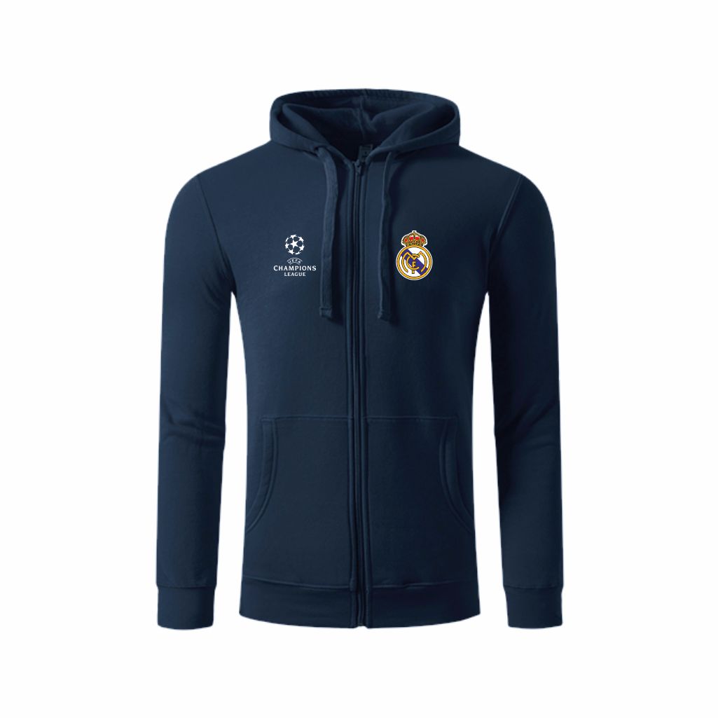 Real Madrid Zip Duks Sa Kapuljačom (Teget) Real Madrid Zip Duks Sa Kapuljačom U Teget Boji