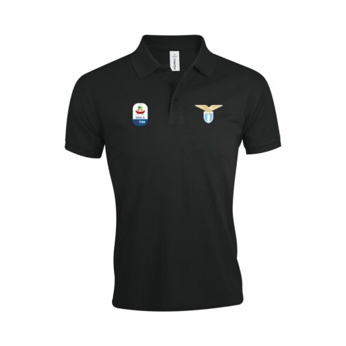 SS Lazio Polo Majica U Crnoj Boji Sa Serie A Logom