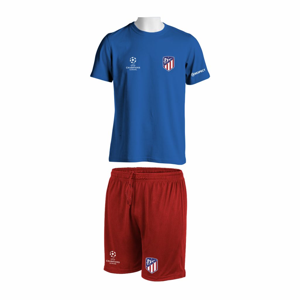 Trening Komplet Atletico Madrid v6 Trening Komplet Atletico Madrid je oprema za trening koji se sastoji od majice i šorca sa štampom grbova.