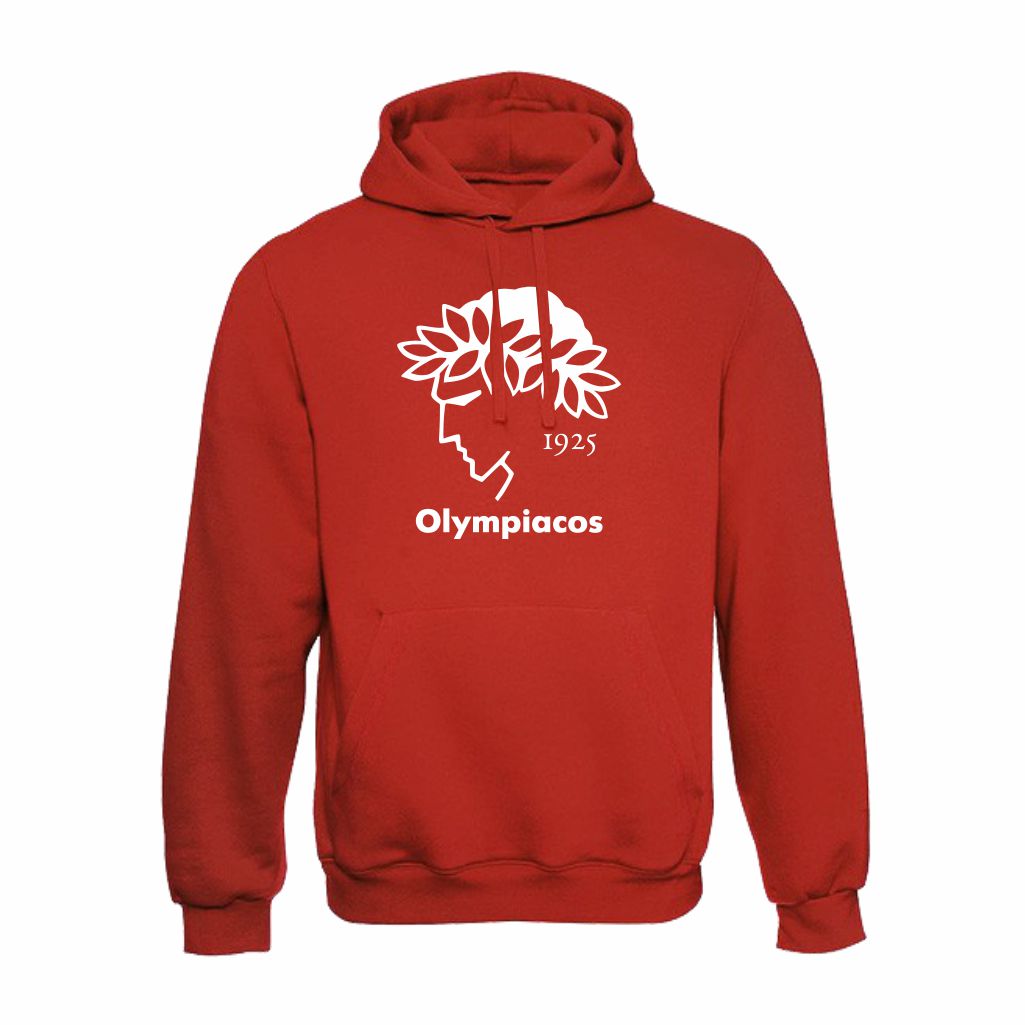 Olympiacos 1925 Duks Sa Kapuljačom (Crveni) Olympiacos 1925 Duks Sa Kapuljačom Crvene Boje Sa Velikim Printom Na Grudima