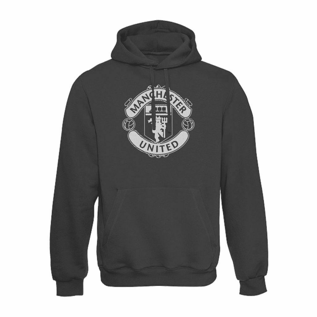 Manchester United Veliki Grb Crte Duks Sa Kapuljačom (Tamno Sivi) Manchester United Veliki Grb Crte Duks Sa Kapuljačom U Tamno Sivoj Boji