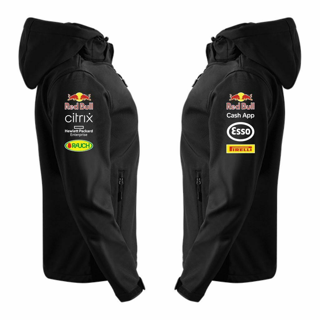 F1 Red Bull Softshell Jakna U Crnoj Boji Sa Strana