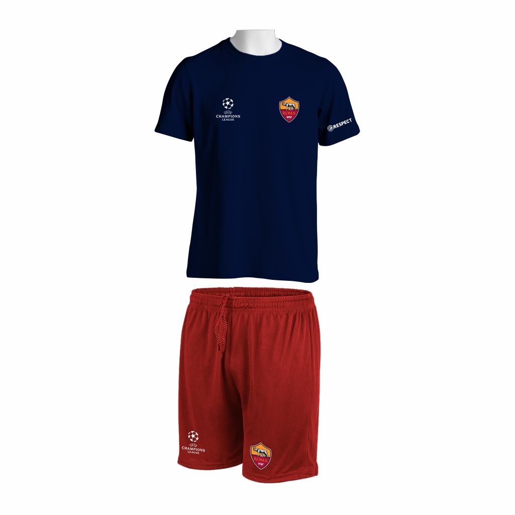 Trening Komplet AS Roma v5 Trening Komplet AS Roma je oprema za trening koji se sastoji od majice i šorca sa štampom grbova.