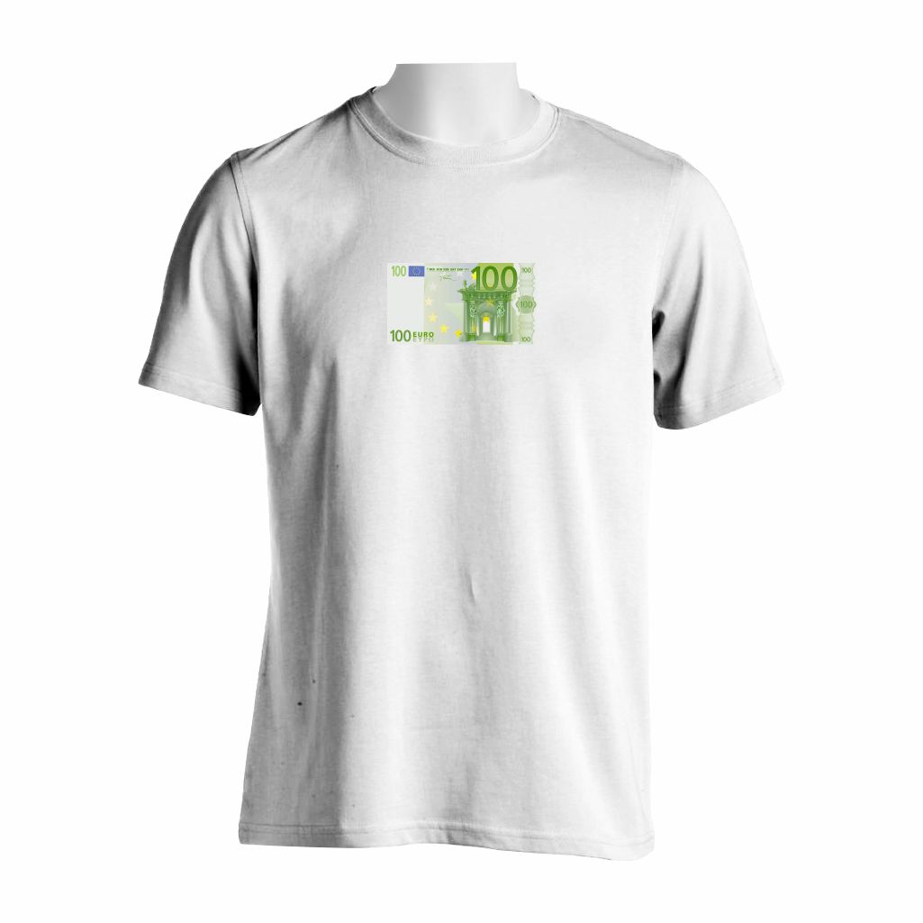 100e Majica (Bela) Majica bele boje sa printom 100 evra na grudima