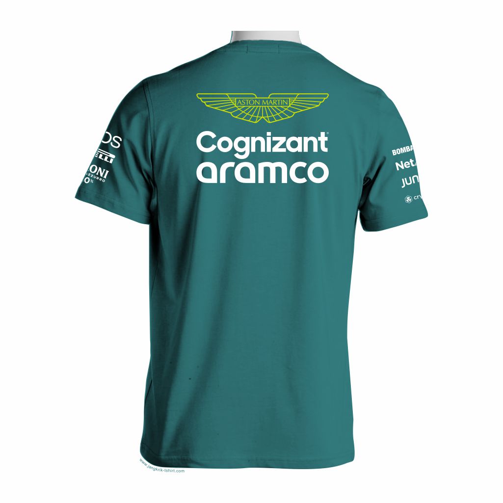 F1 Aston Martin Majica U Petrol boji pogled sa Leđa
