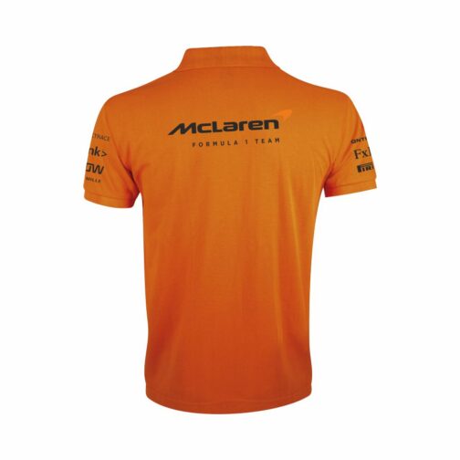 F1 Mclaren Polo Majica U Narandžastoj boji pogled sa leđa