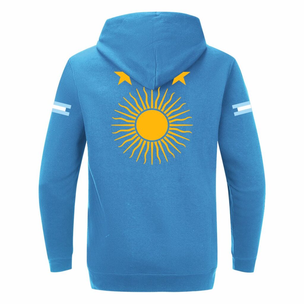 Argentina Sunce Duks Sa Kapuljačom (Trikizni) (Leđa) Argentina Sunce Duks Sa Kapuljačom Tirkizne Boje Pogled Sa Leđa