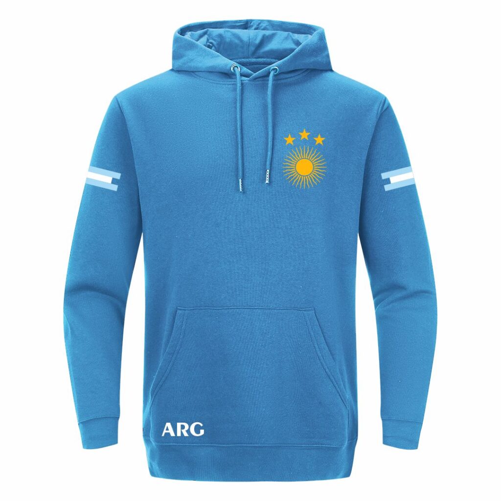 Argentina Sunce Duks Sa Kapuljačom (Trikizni) (Napred) Argentina Sunce Duks Sa Kapuljačom Tirkizne Boje Pogled Napred