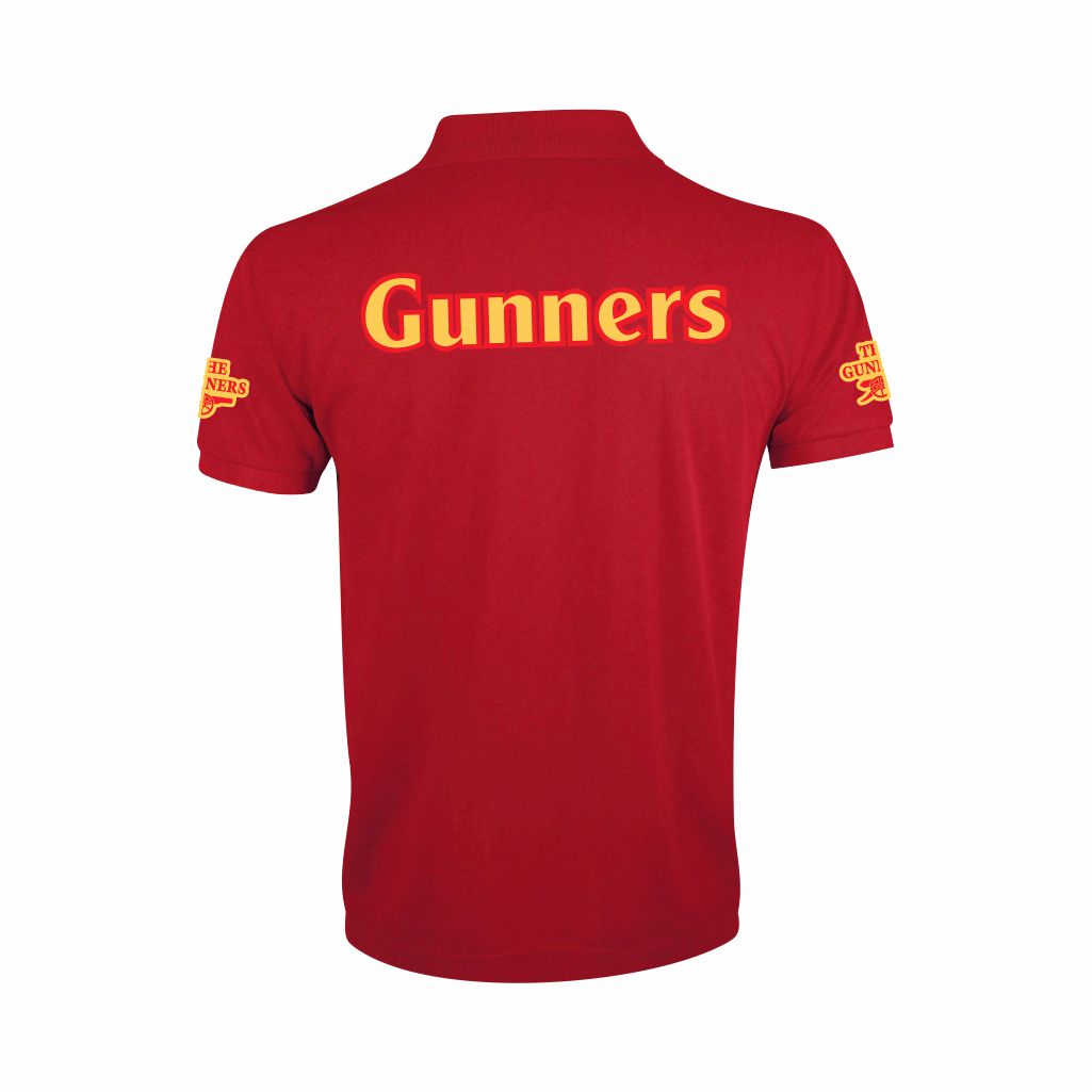 The Gunners Polo Majica Crvene Boje pogled sa leđa