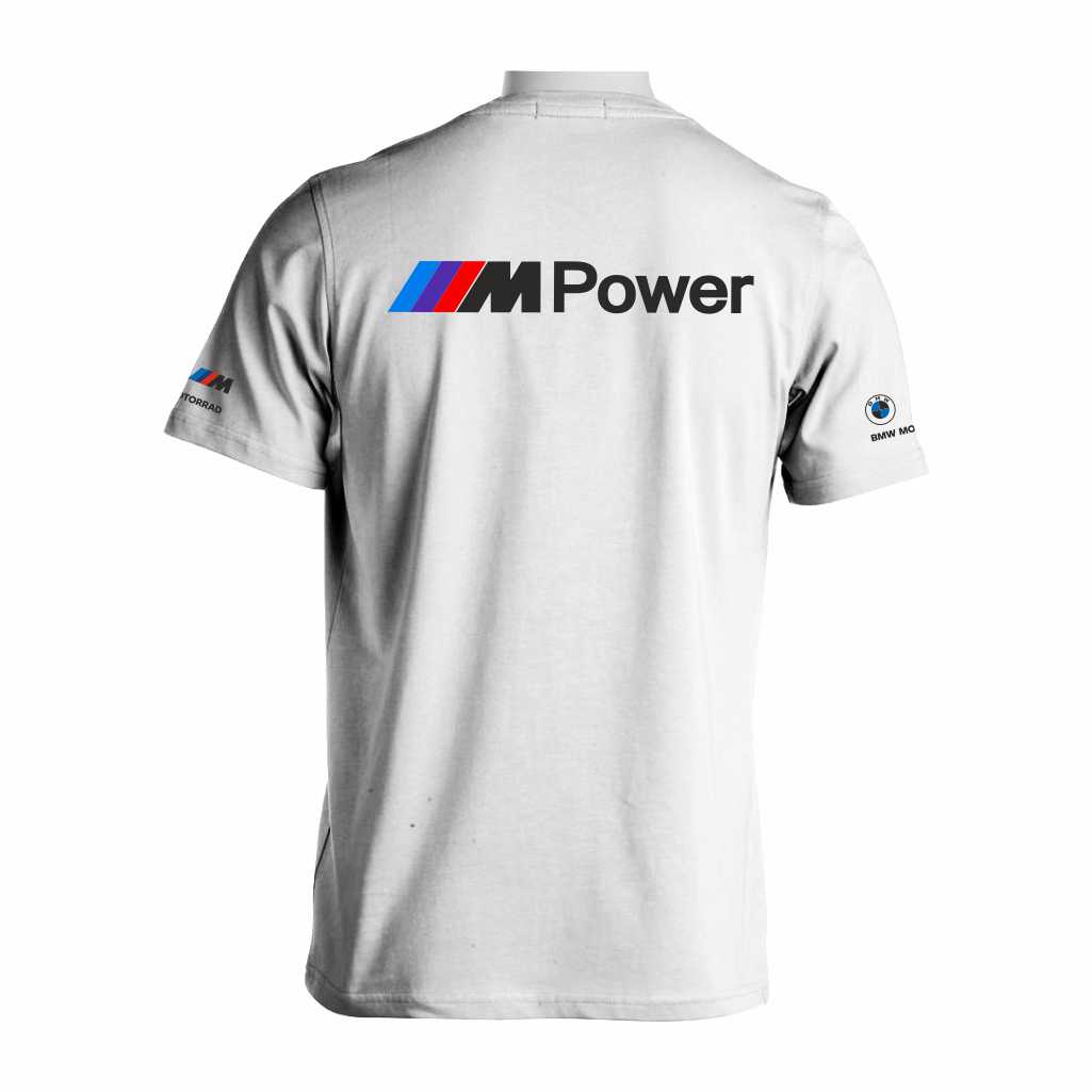 BMW M Power Majica Bele Boje Pogled Sa Leđa