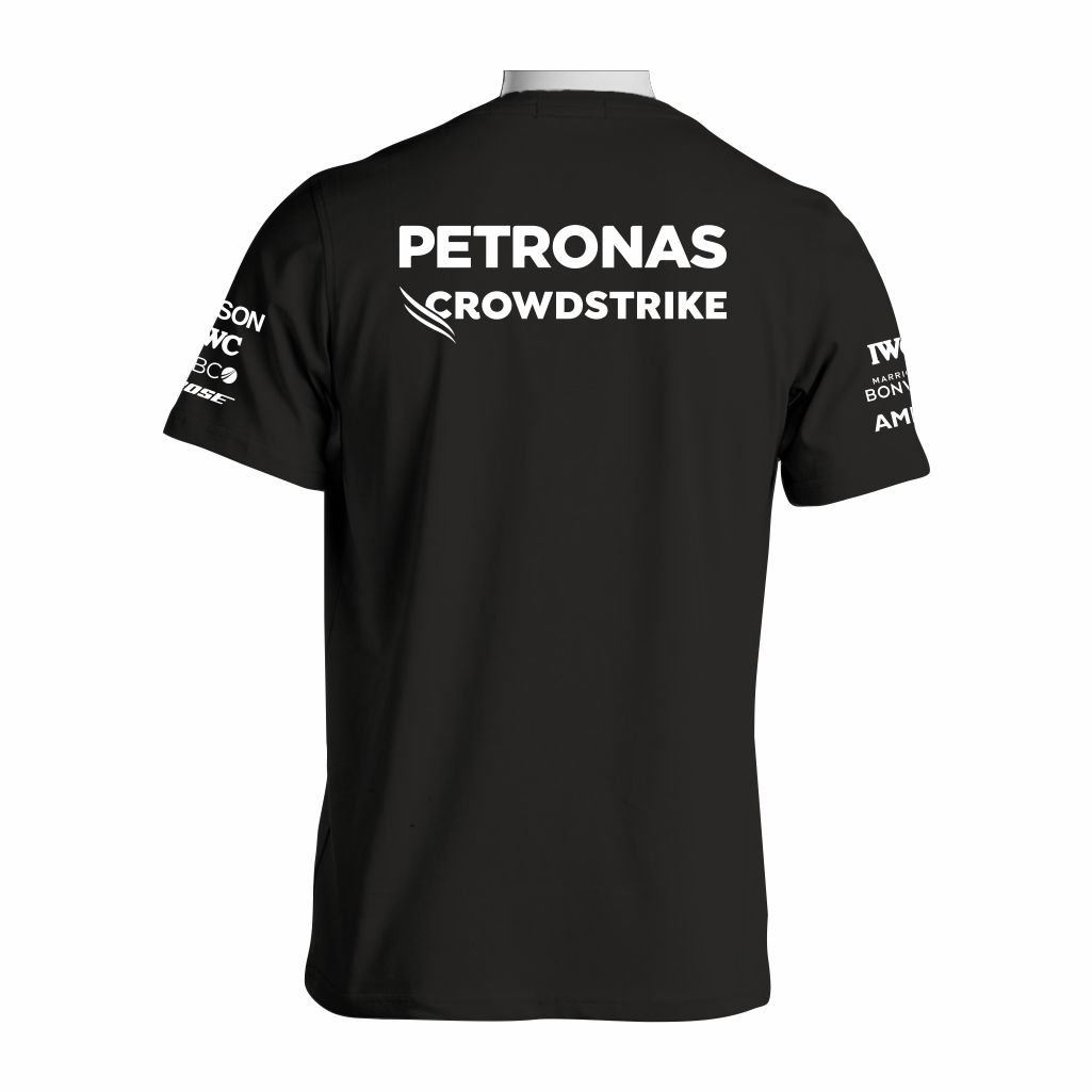 F1 Mercedes Majica Crne Boje Pogled sa Leđa