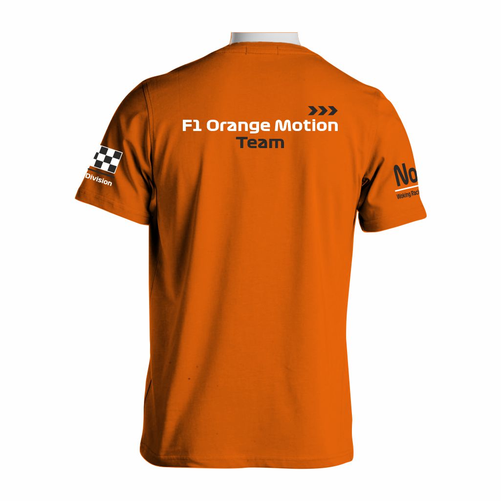 F1 Orange Motion Team Majica Oranž Boje Pogled Sa Leđa